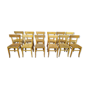 lot de 12 chaises de bistrot bar bois vintage luterma