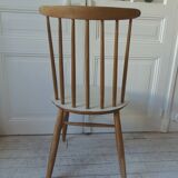 Vintage Scandinavian design chair in beech, waxed finish.