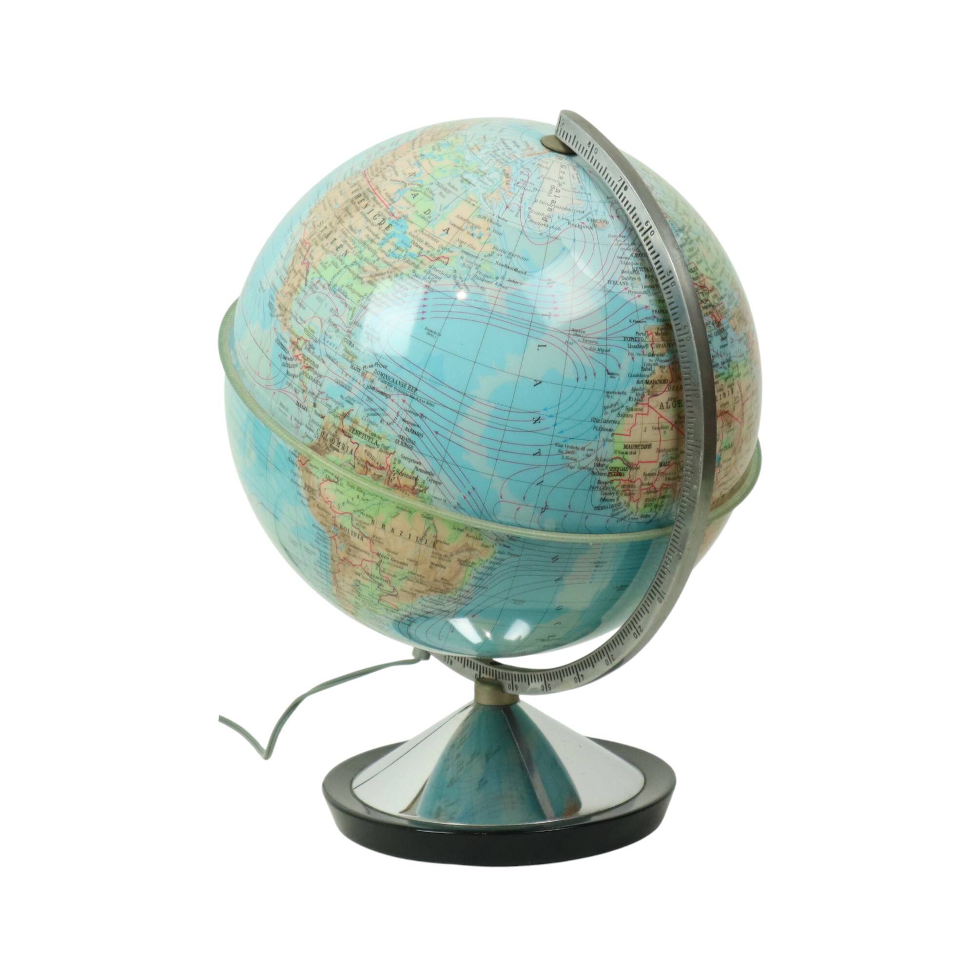 Illuminated World Globe Lamp 1967 Standard Globe Dutch Gdp Italy