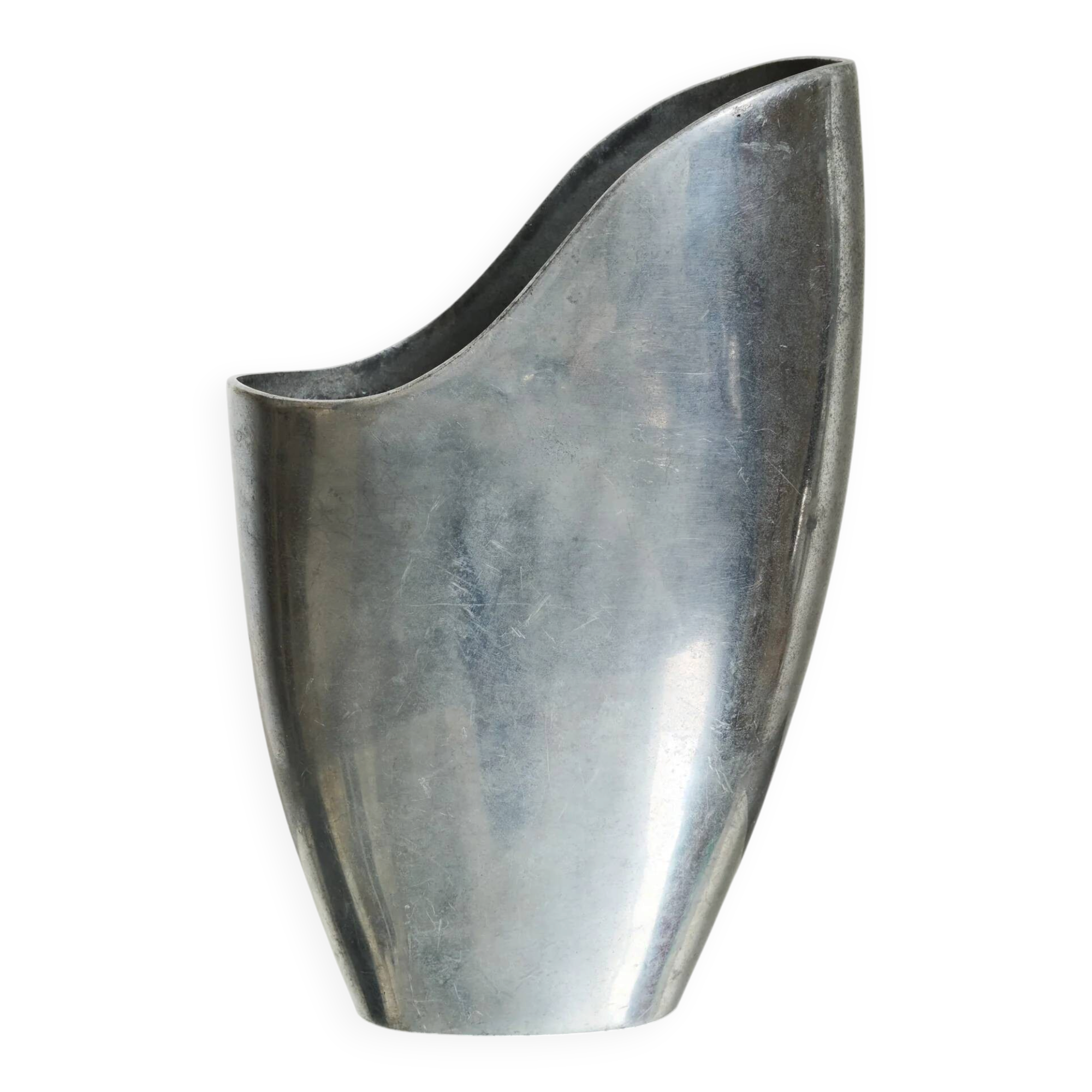 Aluminium cast vase, in the style of Anne Efverlund, 1970-1980.