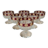 Set of vintage Italian fuchsia and gold cups