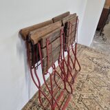 Set of 4 folding chairs for old bistro, guinguette, brasserie
