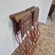 Set of 4 folding chairs for old bistro, guinguette, brasserie
