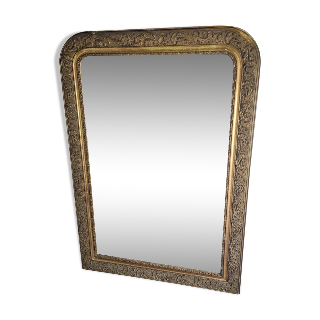 Ancien miroir doré style Louis Philippe, 120×83cms | Selency