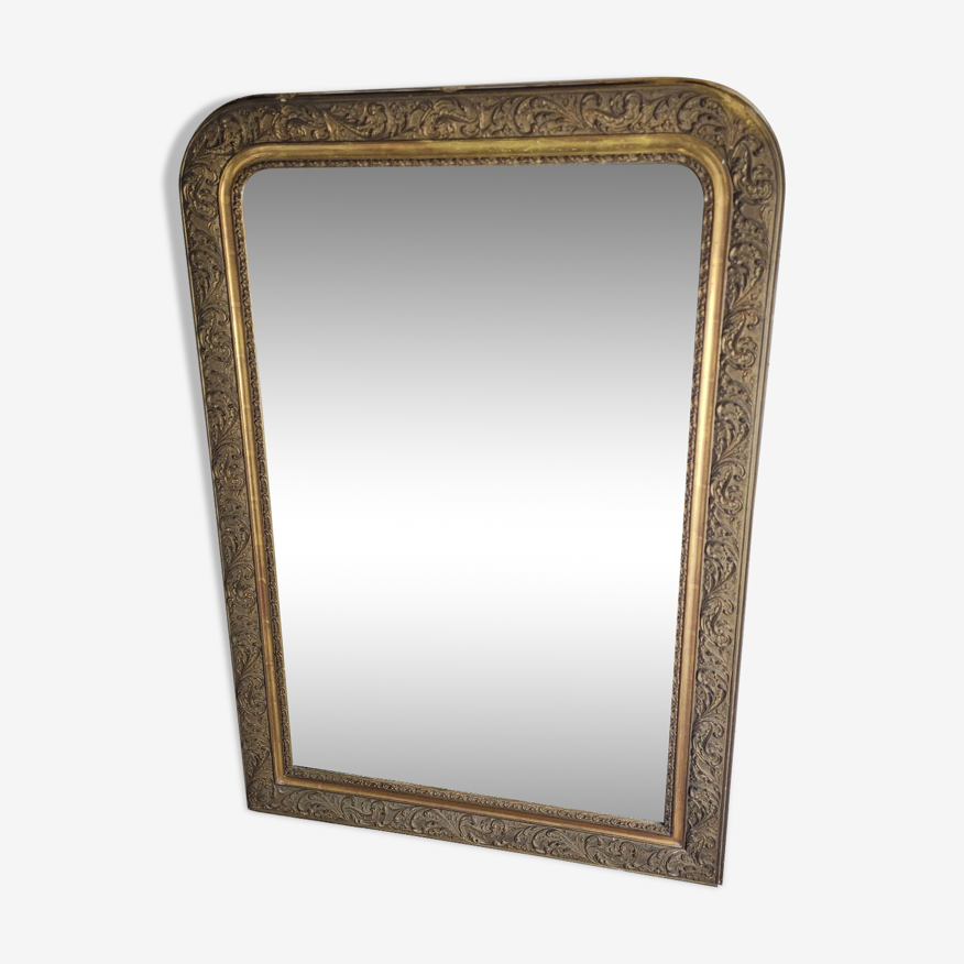 Ancien miroir doré style Louis Philippe, 120×83cms | Selency