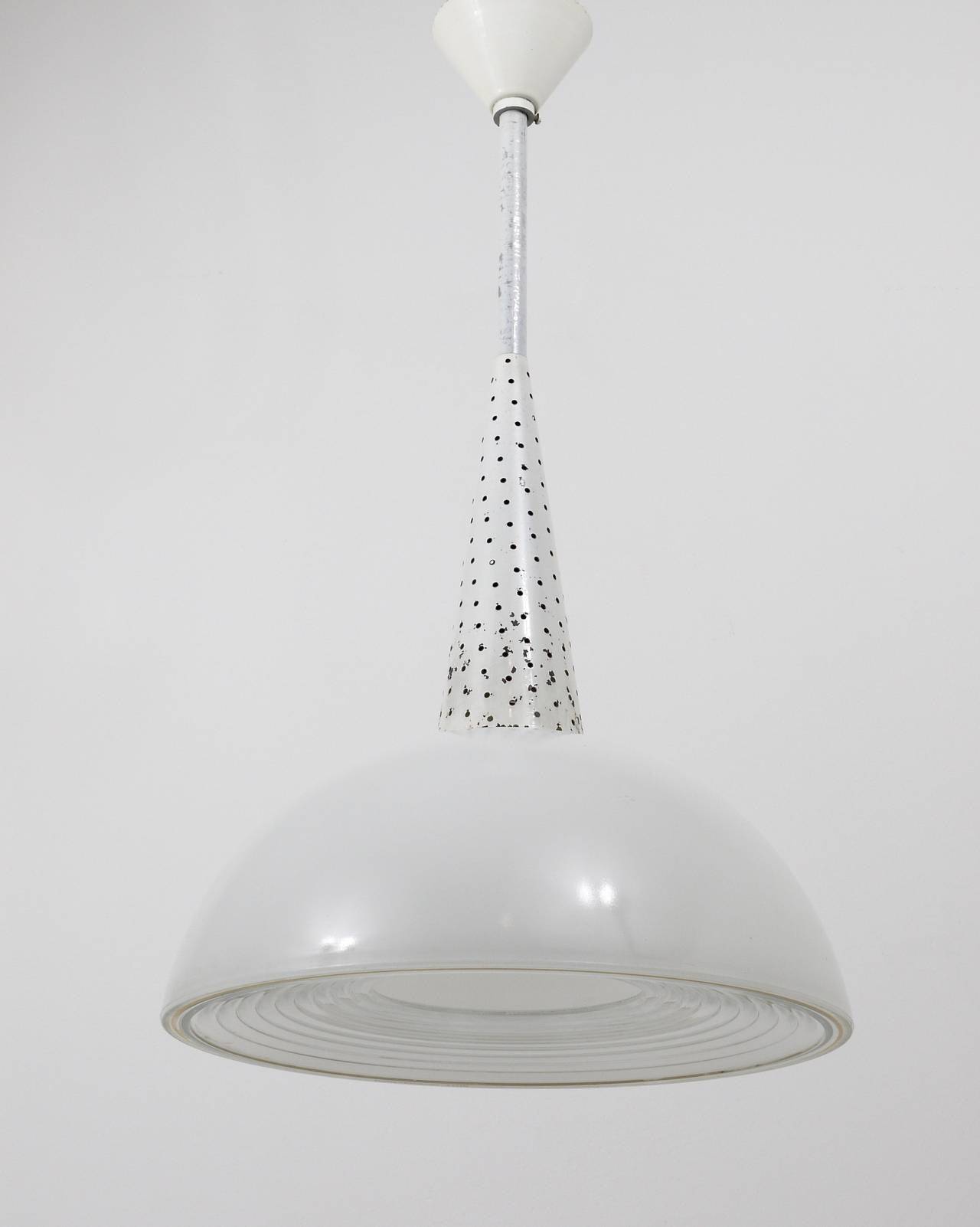 Perforated suspension Mathiew Matégot midcentury, Holophane, France, 1950s