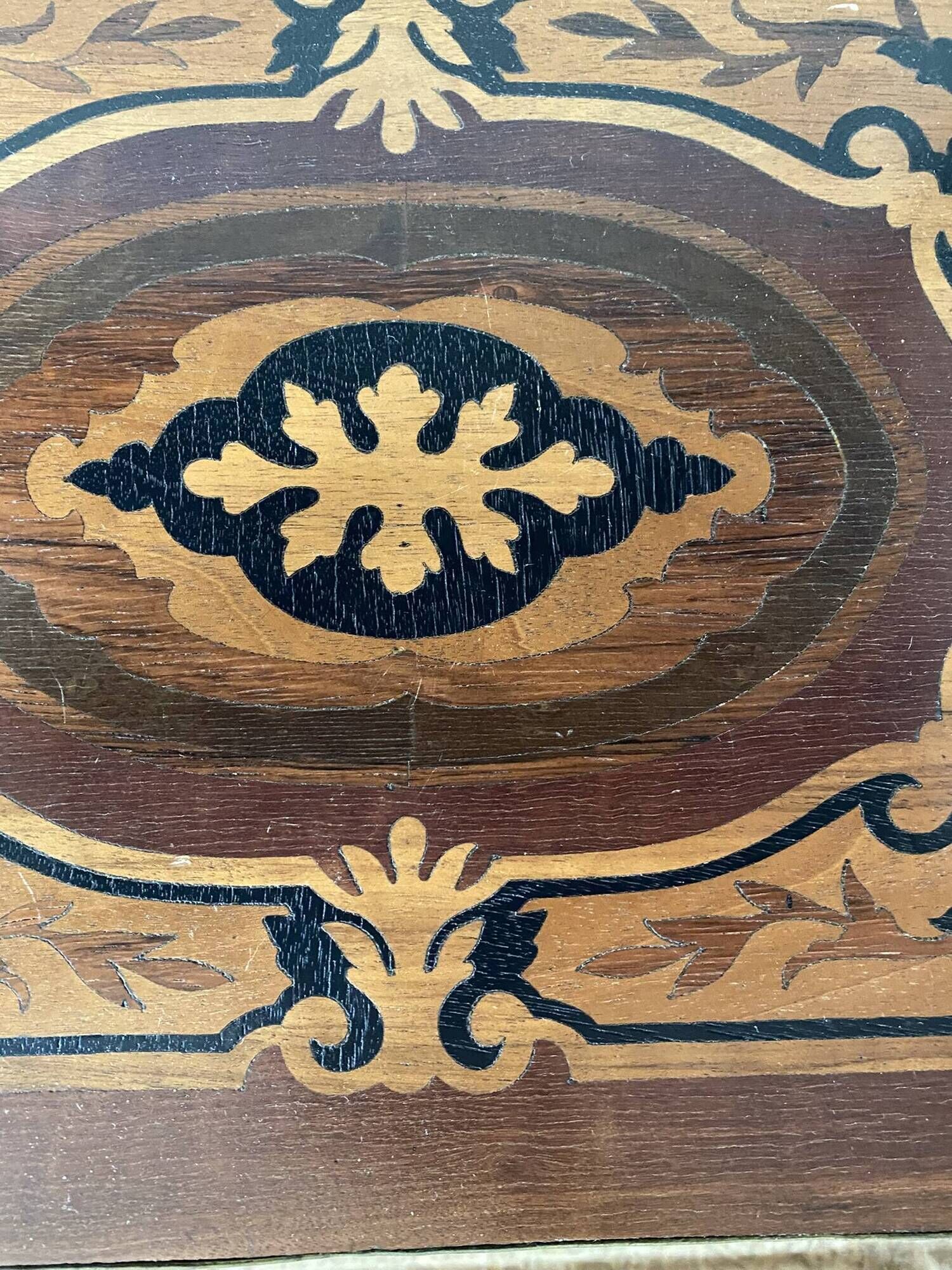 Side table, Napoleon III occasional table with 3 tiers in marquetry.