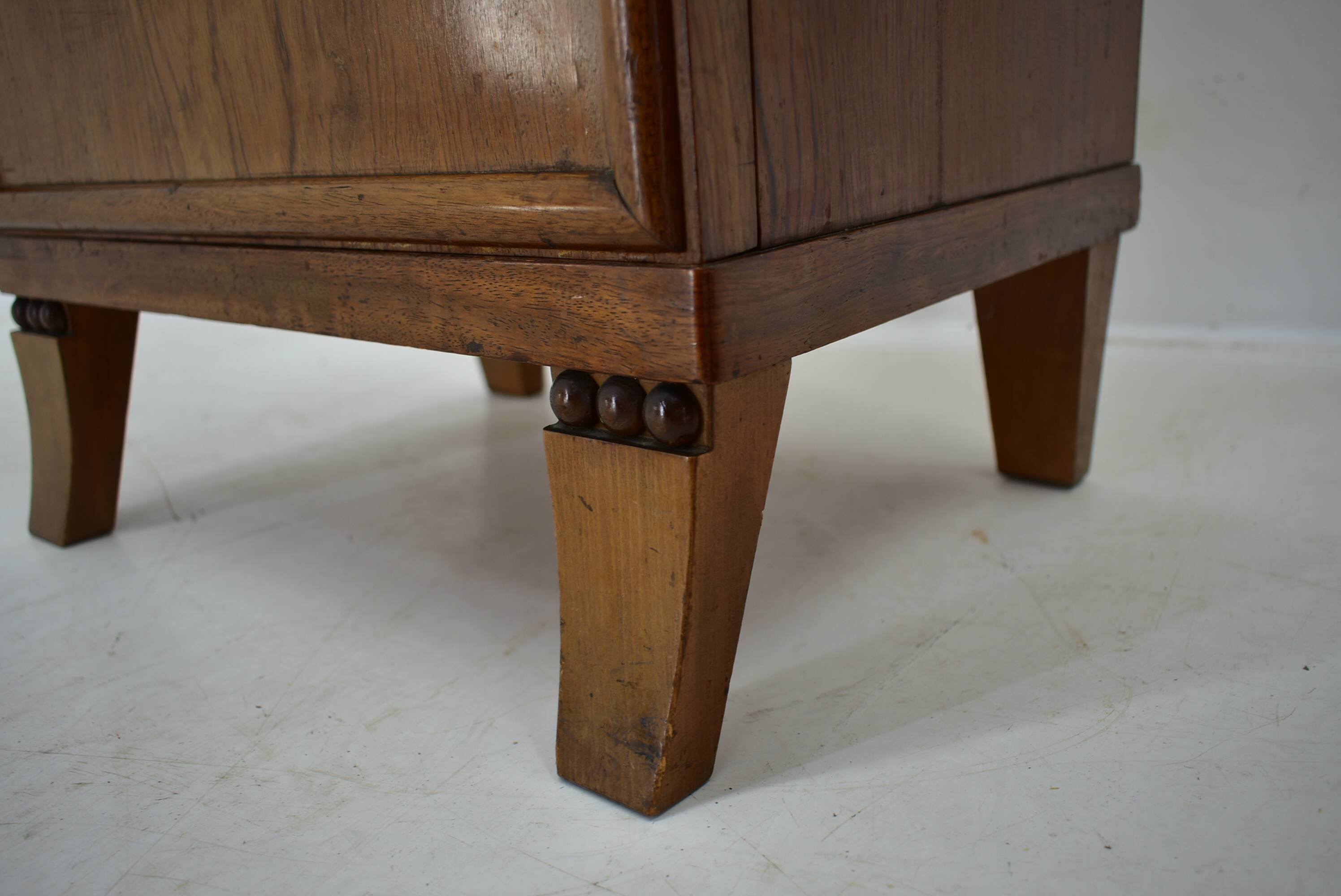 1930s pair of art deco bedside tables, Czechoslovakia