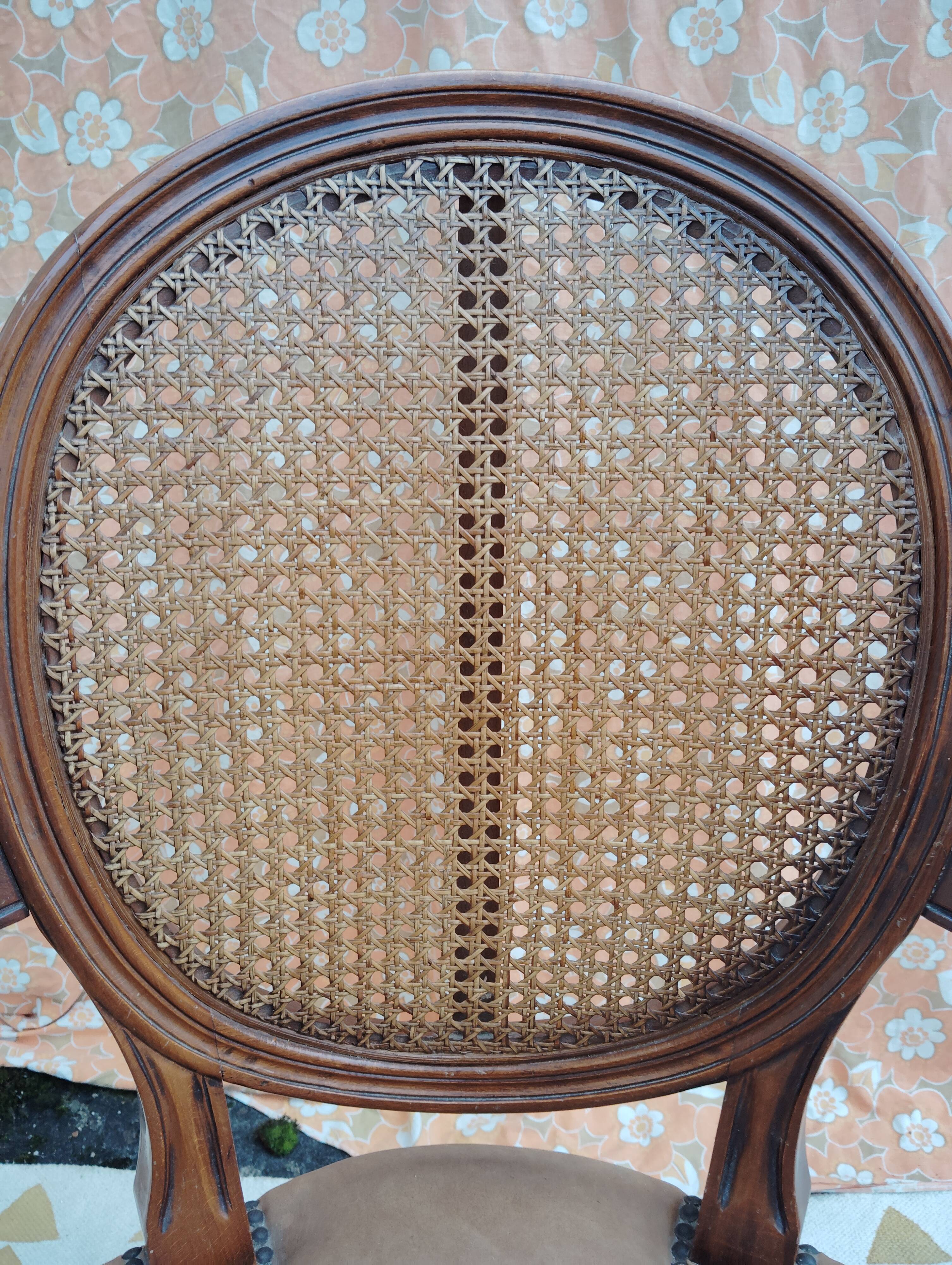Fauteuil Louis XVI bois cannage