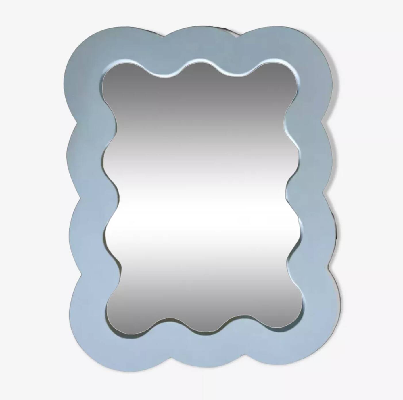 Miroir nuage en bois ondulé