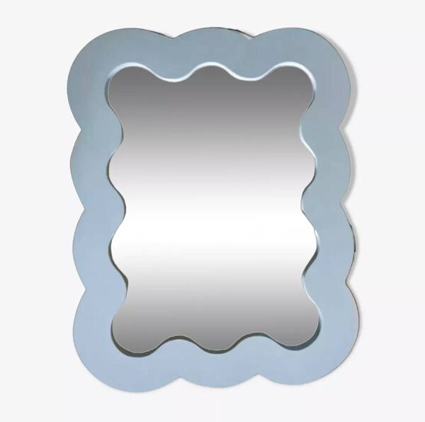 Miroir nuage en bois ondulé
