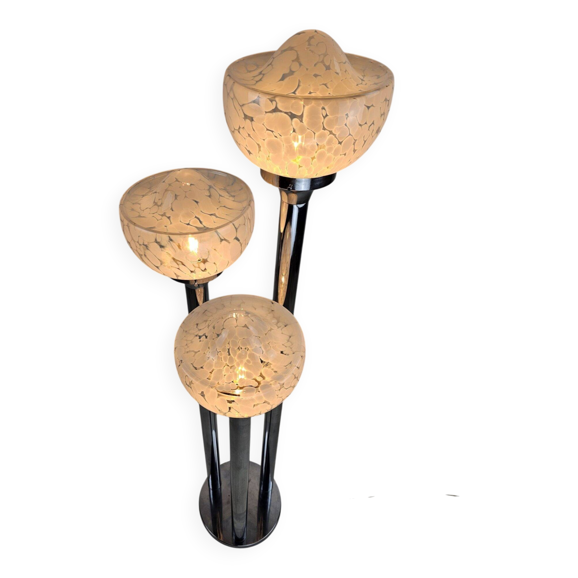 Italian floor lamp with 3 glass bowls