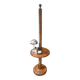 Oak floor lamp made of turned wood.