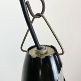 Industrial soviet white enamel pendant light, 1960s