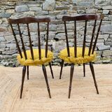 Paire de chaises moumoute jaune