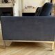 Three-seater sofa Florence Knoll navy blue velvet