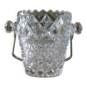 Seau à glaçons en verre vintage