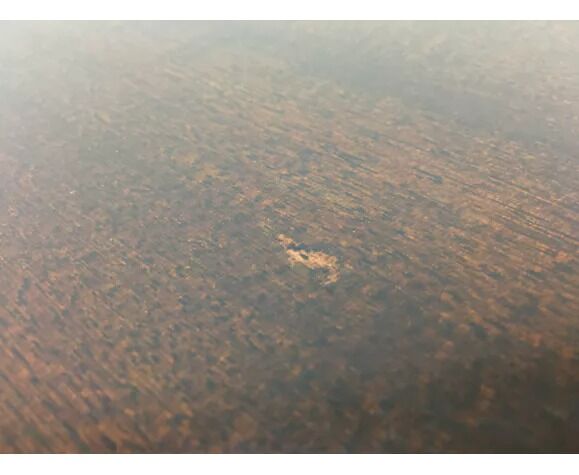 Coffee table wood and aluminum 70s