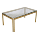 Table basse italienne chromée et verre, années 1970