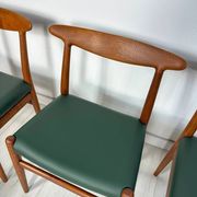 1950s set of 5 vintage Danish teak dining chairs W2 by Hans J. Wegner for CM Madsen