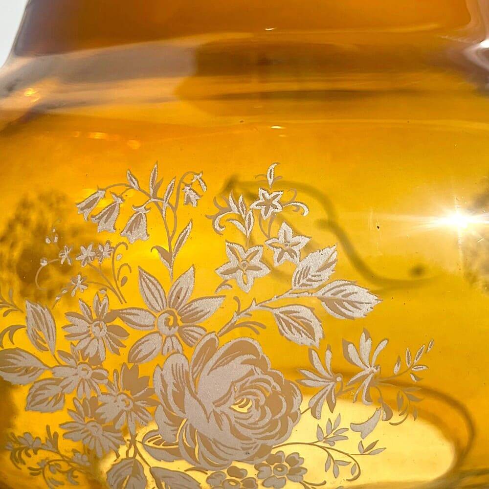 Vintage amber glass romantic hanging light