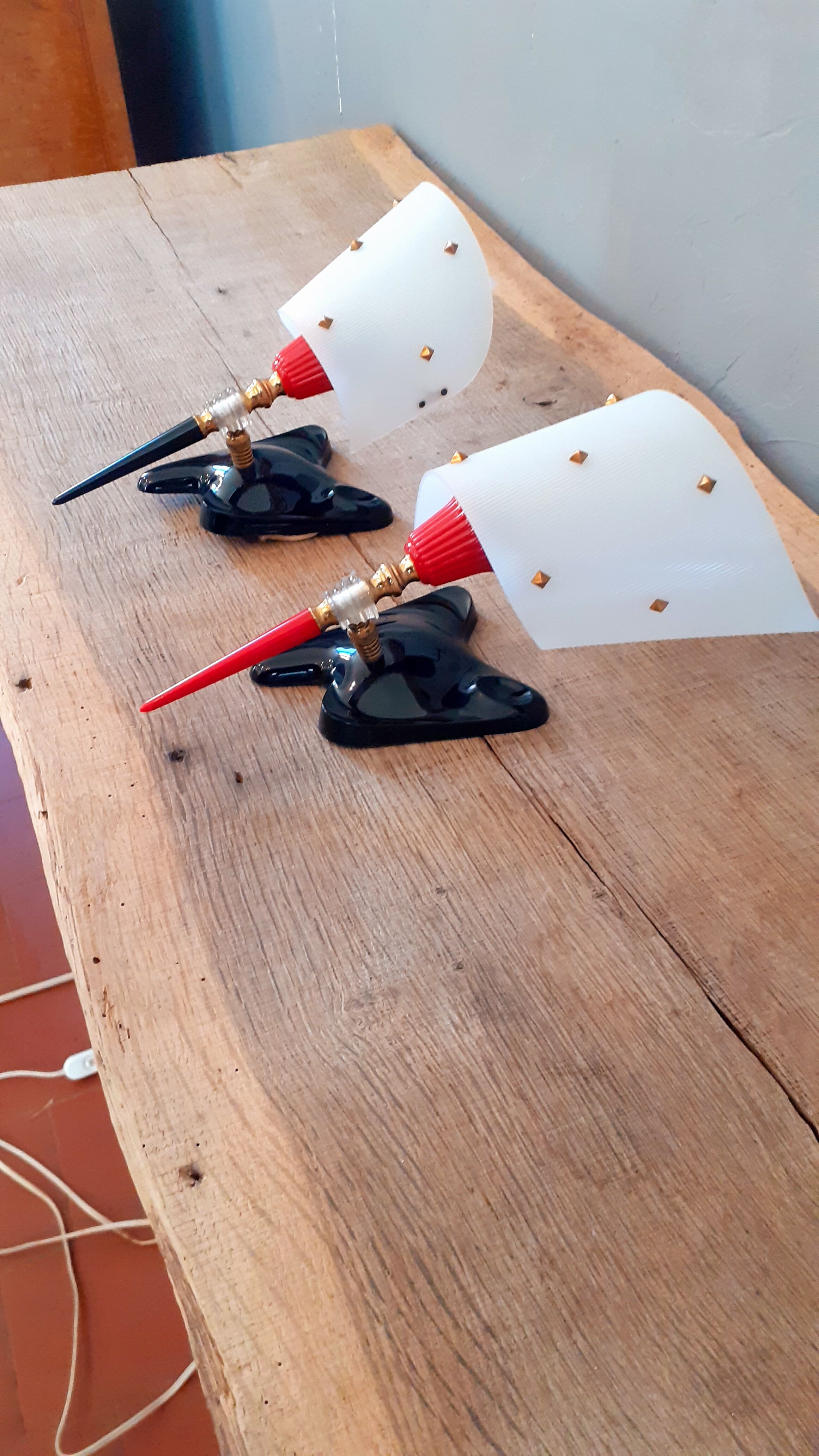 Pair of vintage sconces year 60 rockabilly