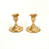 Duo of brass candle holders