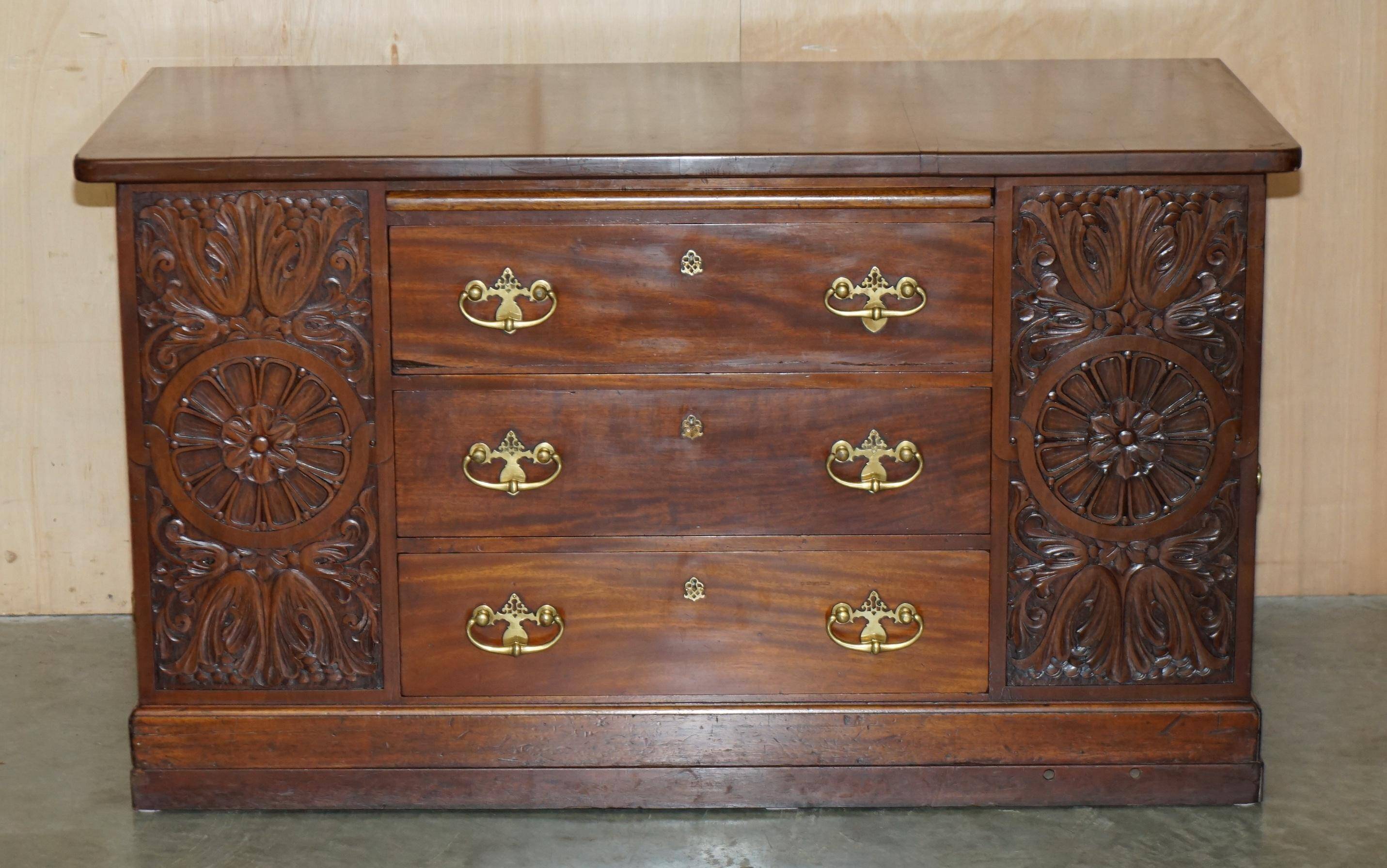 Victorian state desk by Thomas Chippendale or pair of two-drawer commodes