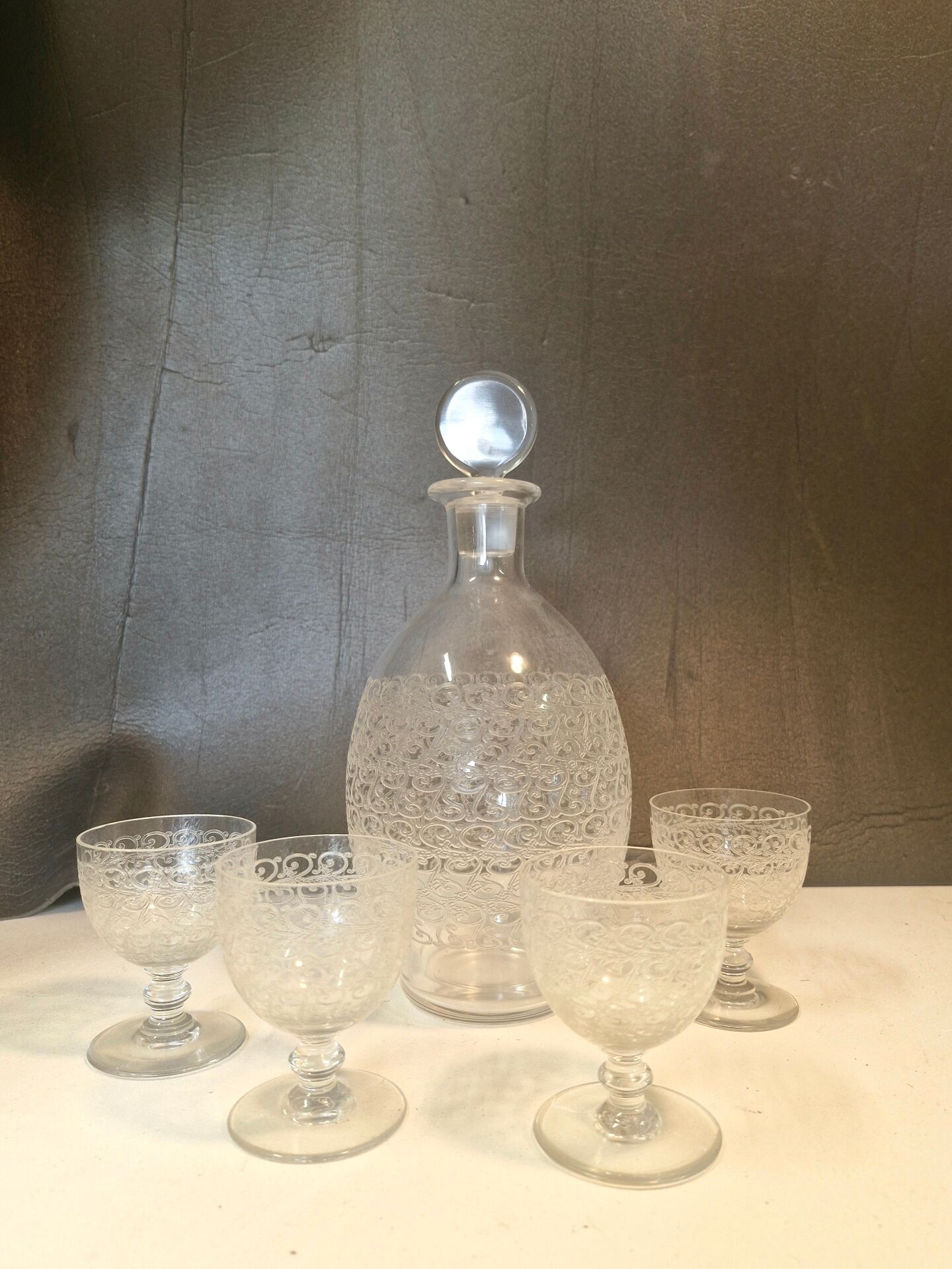 Baccarat carafe and glasses