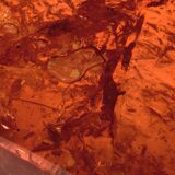 Marie-Claude De Fouquières orange fractal resin coffee table 1970