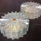 Paire de plafonniers ronds en verre structuré / vintage  années 60-70