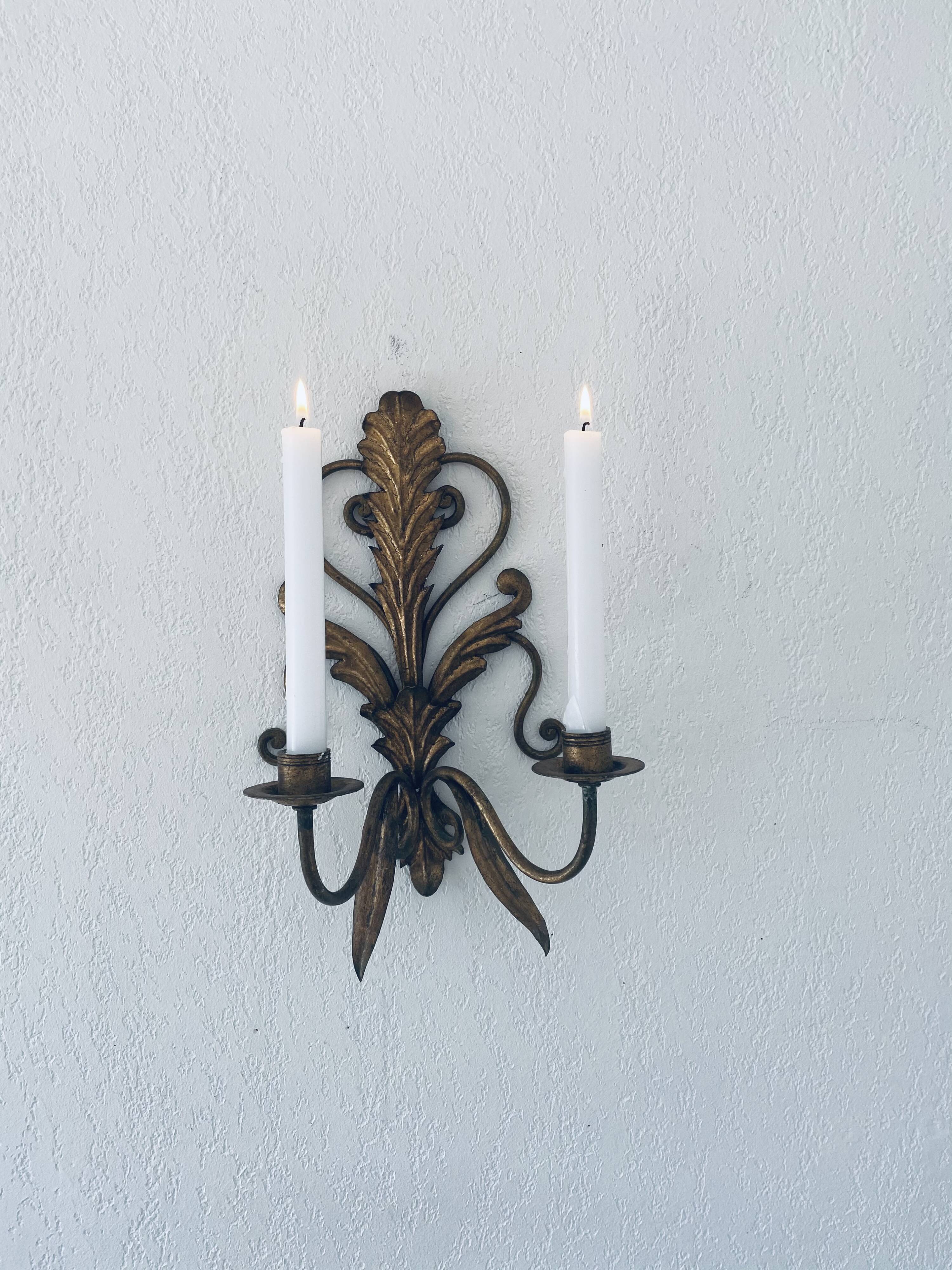 Golden antique wall chandelier