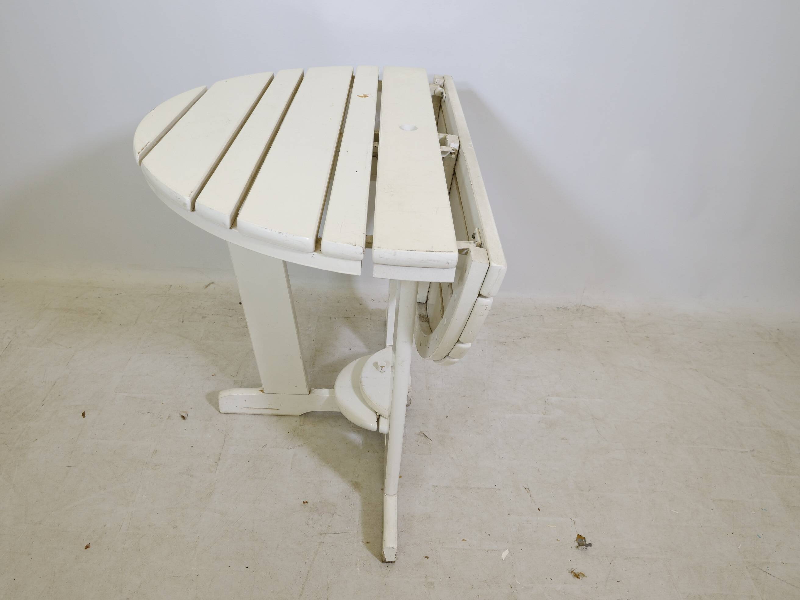 Vintage garden folding table in wood by Triconfort Model Riviera, 1970s