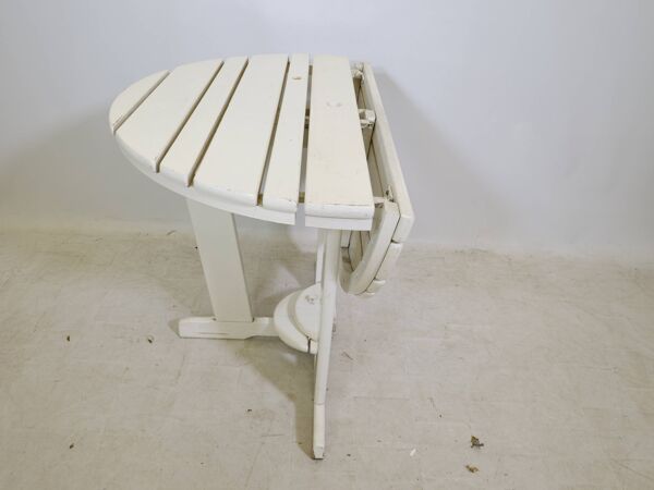 Table de jardin pliante vintage en bois par Triconfort Modèle Riviera, années 1970