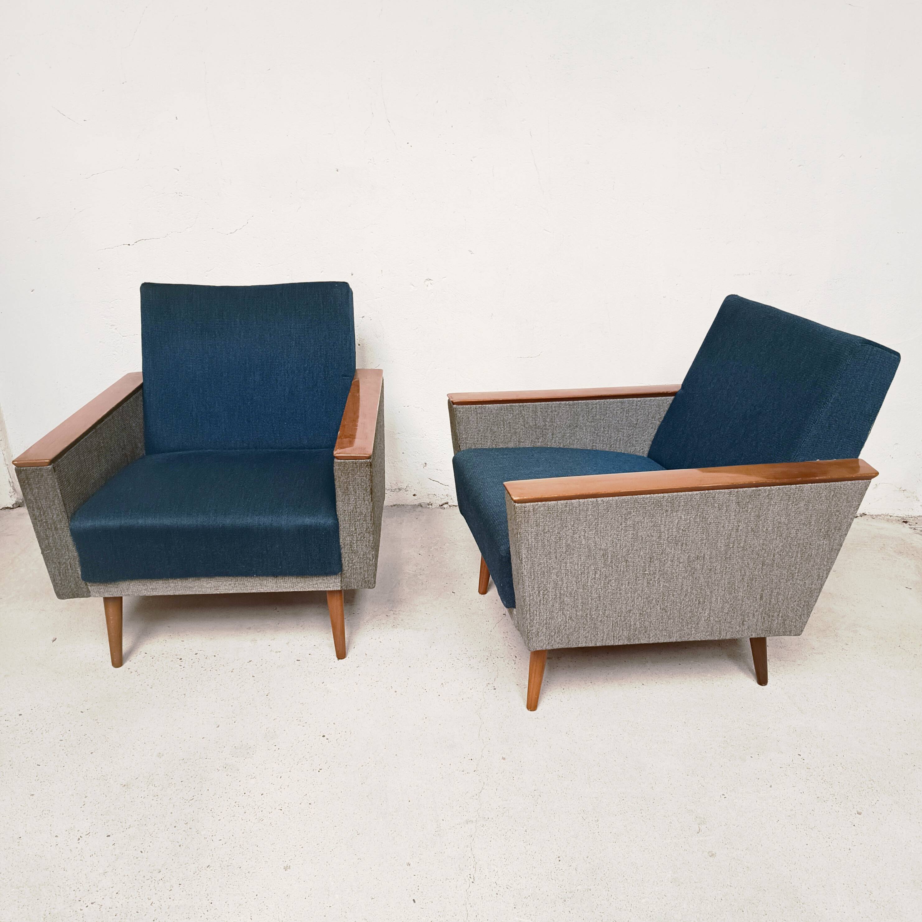 Pair of two-tone armchairs, 1960