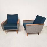 Pair of two-tone armchairs, 1960