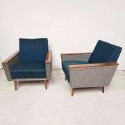 Paire de fauteuils bicolores, 1960