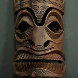 Pair of mid-20th century Africanist statue masks in carved wood