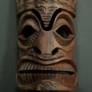 Pair of mid-20th century Africanist statue masks in carved wood