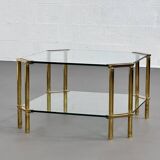 Brass and Glass Coffee Table, 1970s