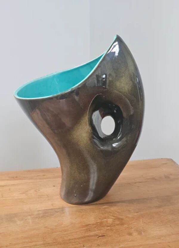 Vase vintage 1950 forme libre - céramiste belge Alexandre de Wemmel