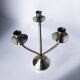 Art deco candlestick in stainless steel 3 flames, Spain, circa 1970