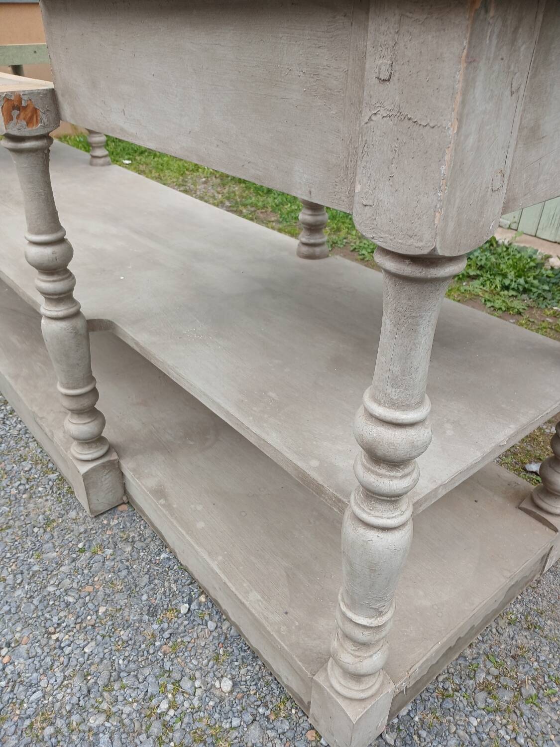 Grand meuble style drapier en bois et zinc