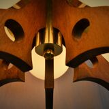 Midcentury Wood Chandelier, 1970s