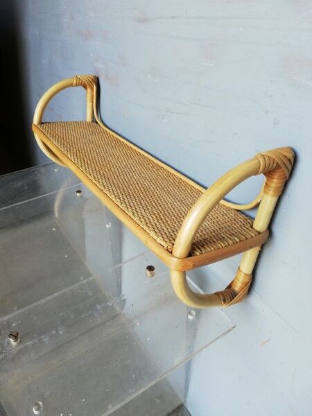 Rattan wall shelf ep 1970