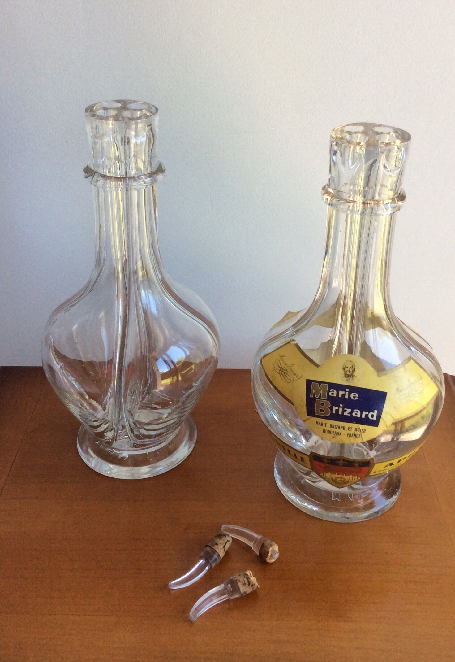 Old liqueur bottle 4 compartments marie Brizard bordeaux