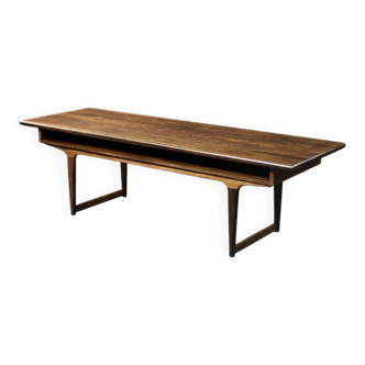 Vintage Mid-Century Modern Danish Rosewood Coffee Table with Shelf, 1960s