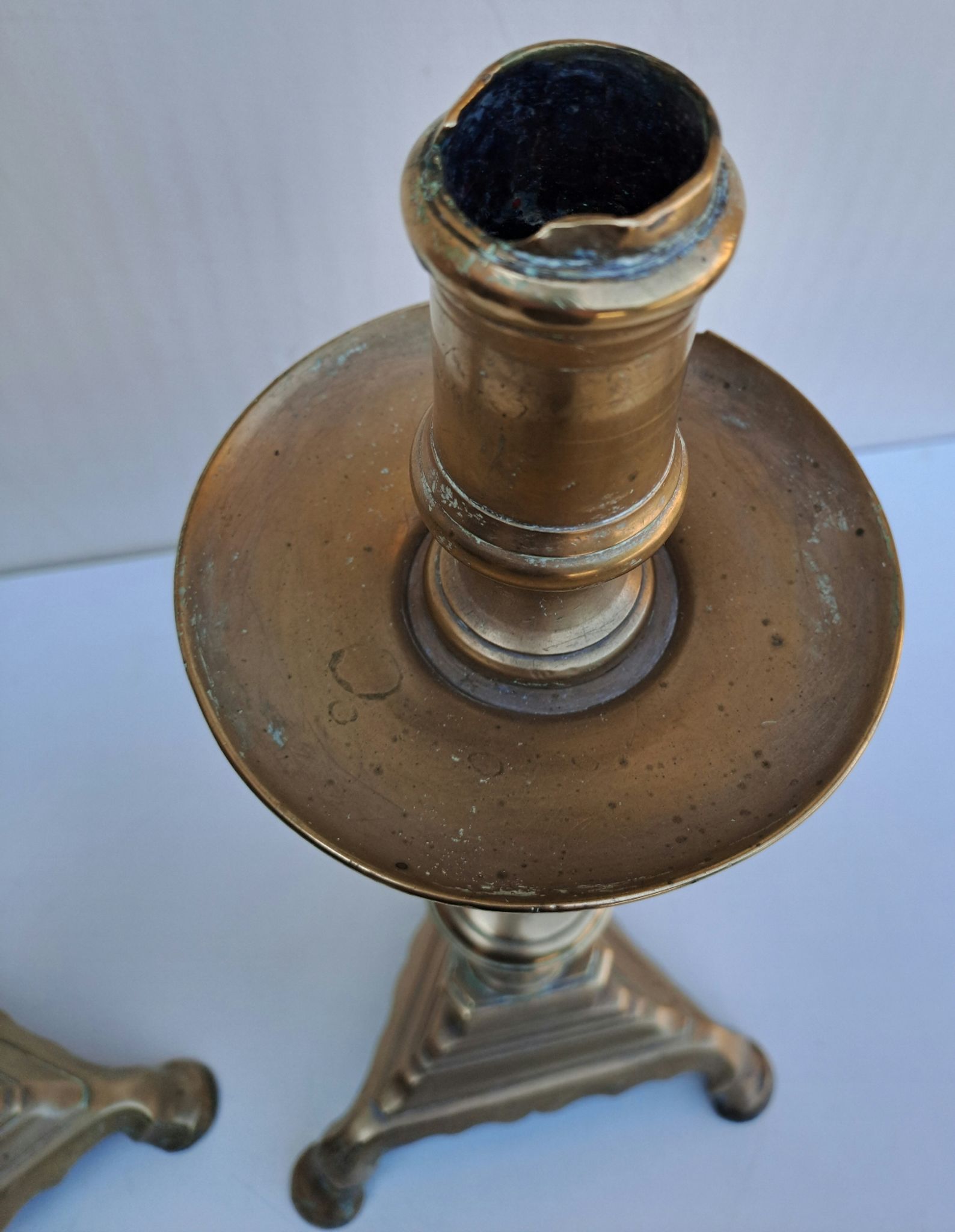 Pair of bronze torches 17th