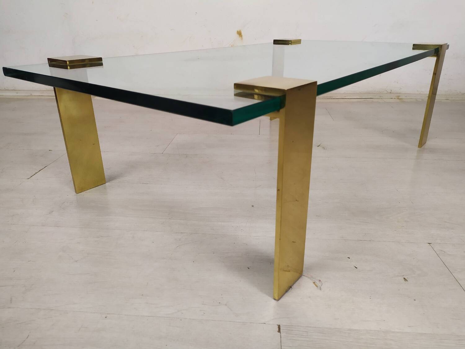 Coffee table glass brass gold