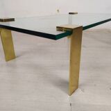 Table basse verre laiton doré